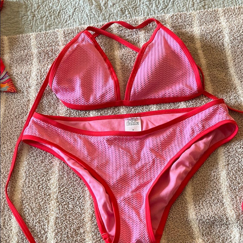 Wild Fable Pink and Red Bikini